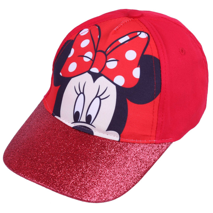 Rode meisjespet met glitterklep Minnie Mouse Disney