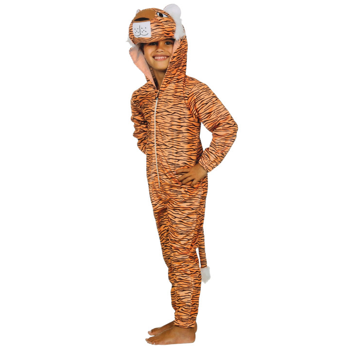 Tijger Kinder Onesie met Capuchon, Verkleedkleding, Kinderkostuum