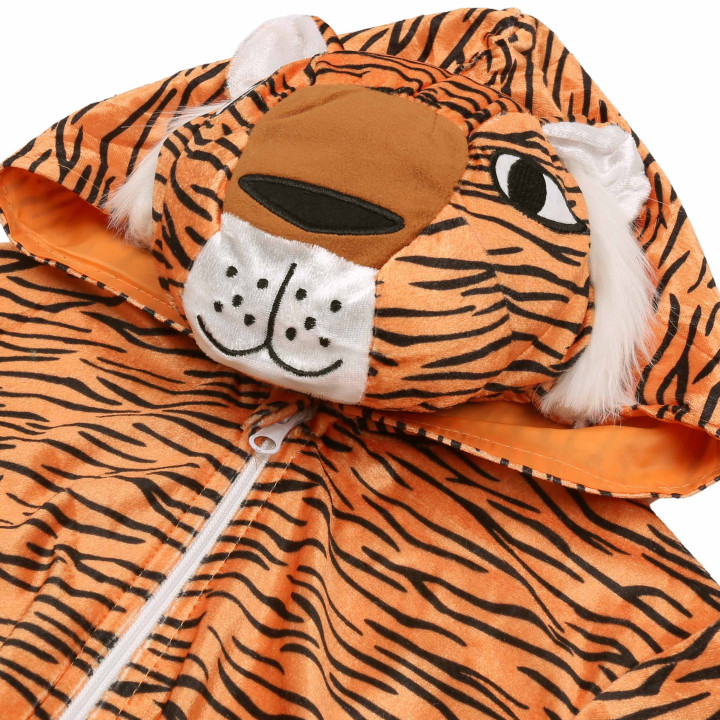 Tijger Kinder Onesie met Capuchon, Verkleedkleding, Kinderkostuum