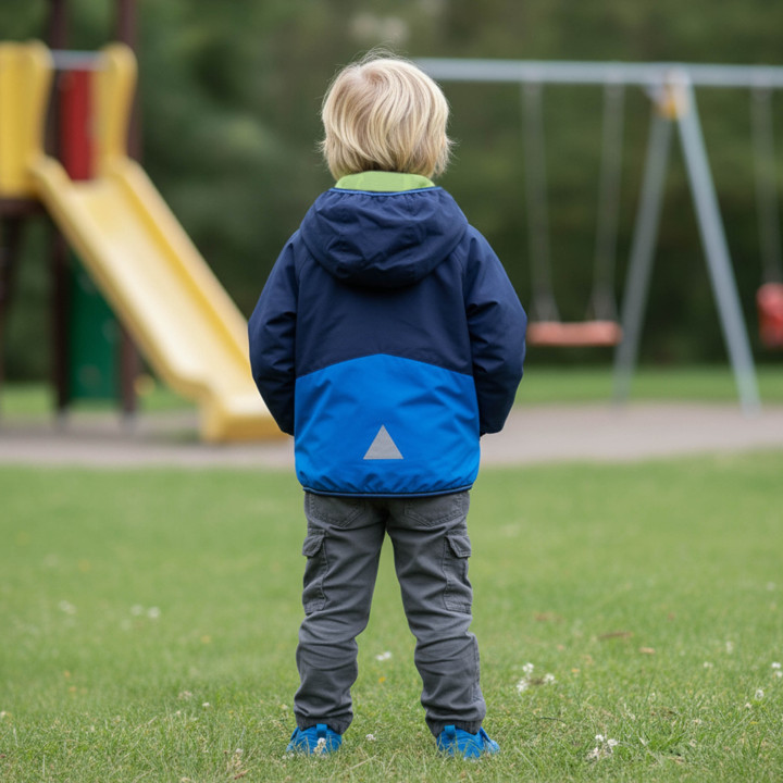Kinderjack met capuchon, REGENJAS voor jongens MET REFLECTOREN