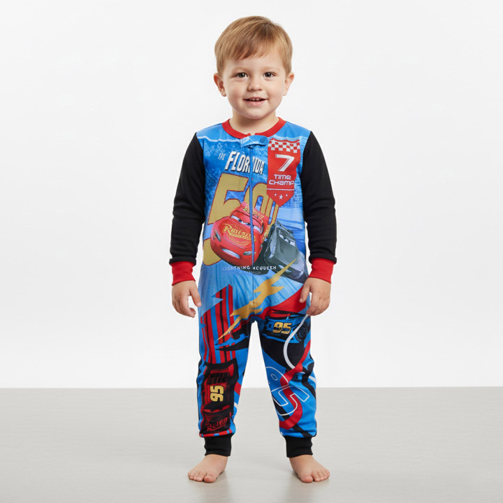 CARS Disney Lightning McQueen POLAR Fleece eendelige pyjama, kinder onesie met rits
