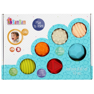BamBam - Set sensorisch speelgoed, zachte ballen 6m+, 10 stuks