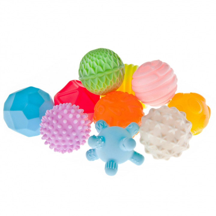BamBam - Set sensorisch speelgoed, zachte ballen 6m+, 10 stuks