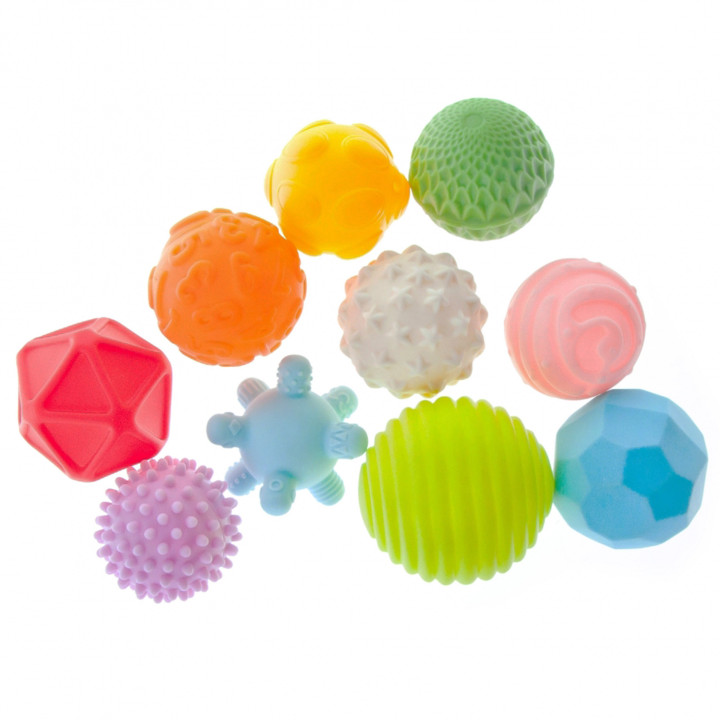 BamBam - Set sensorisch speelgoed, zachte ballen 6m+, 10 stuks