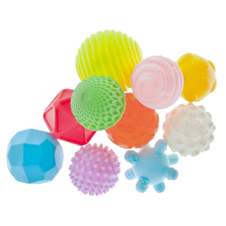 BamBam - Set sensorisch speelgoed, zachte ballen 6m+, 10 stuks