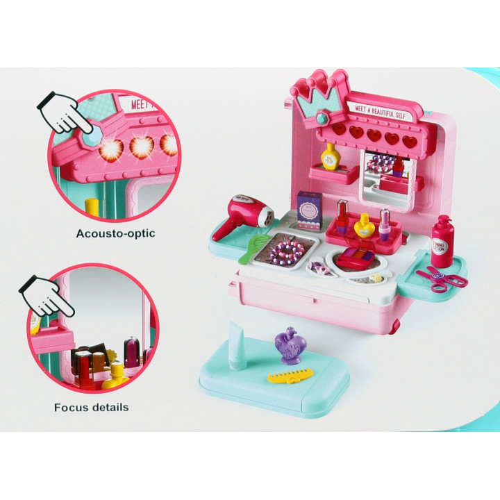 Mega Creative - Kaptafel in koffer, beautyset 4in1, voor vanaf 3 jaar