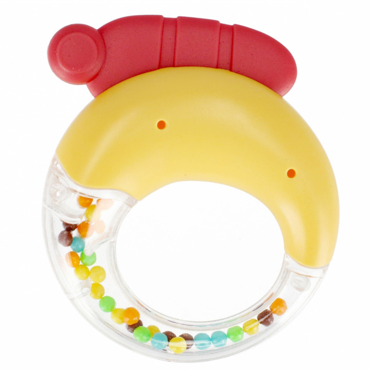 BamBam - Babyset rammelaar + kersenbijtring, educatief speelgoed