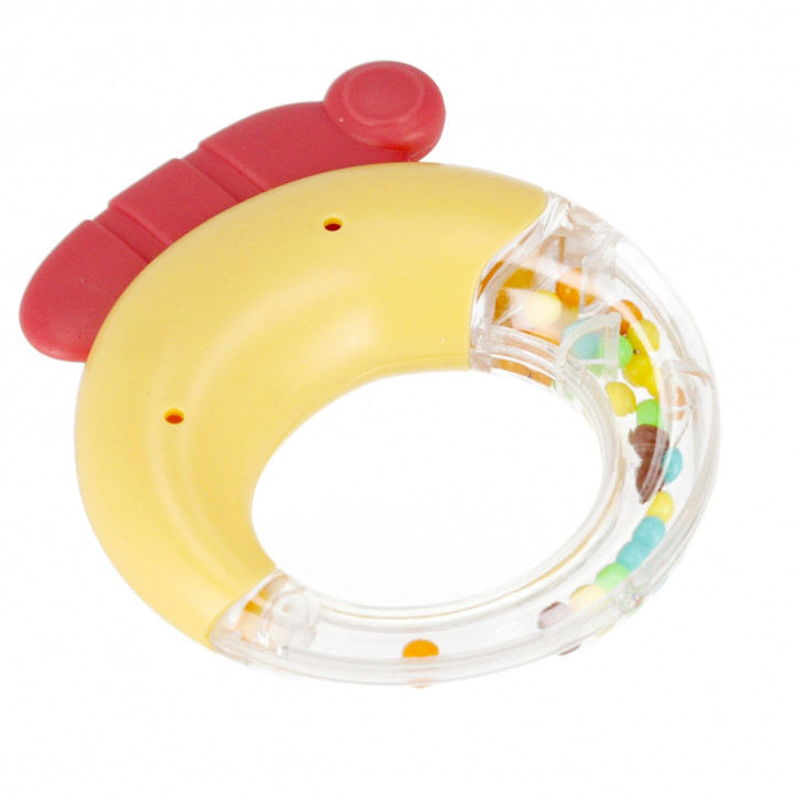 BamBam - Babyset rammelaar + kersenbijtring, educatief speelgoed