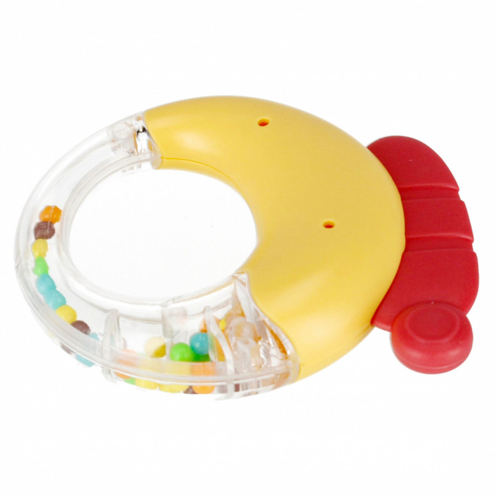 BamBam - Babyset rammelaar + kersenbijtring, educatief speelgoed