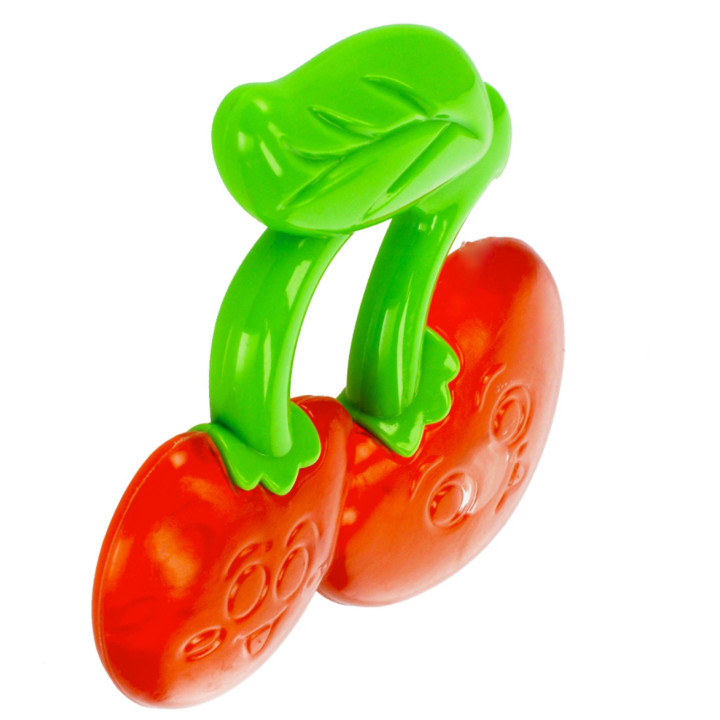 BamBam - Babyset rammelaar + kersenbijtring, educatief speelgoed