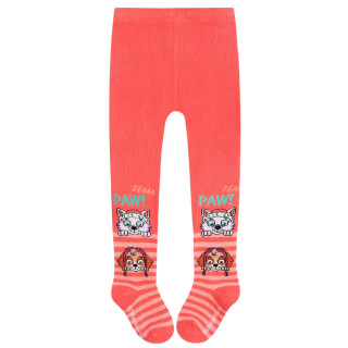 Dikke, koraalkleurige baby gestreepte panty Paw Patrol, OEKO-TEX gecertificeerd