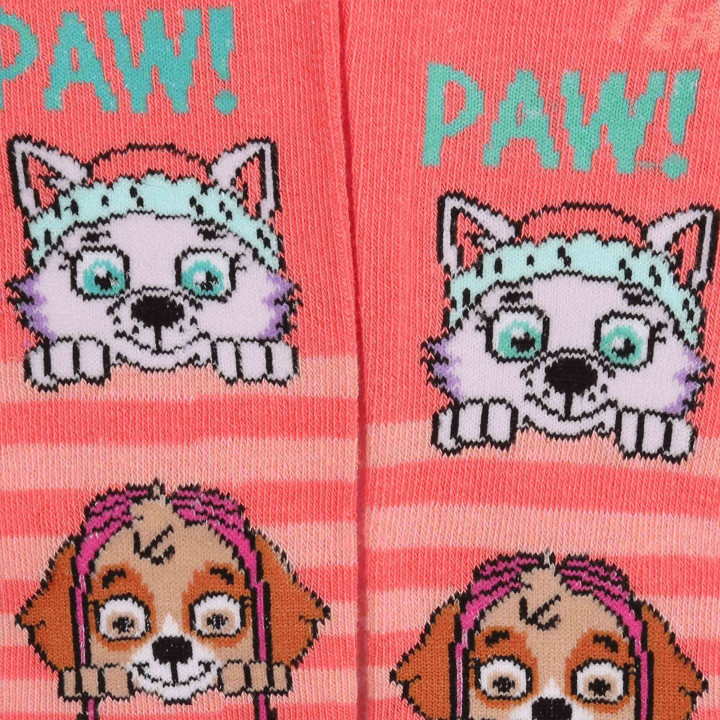 Dikke, koraalkleurige baby gestreepte panty Paw Patrol, OEKO-TEX gecertificeerd