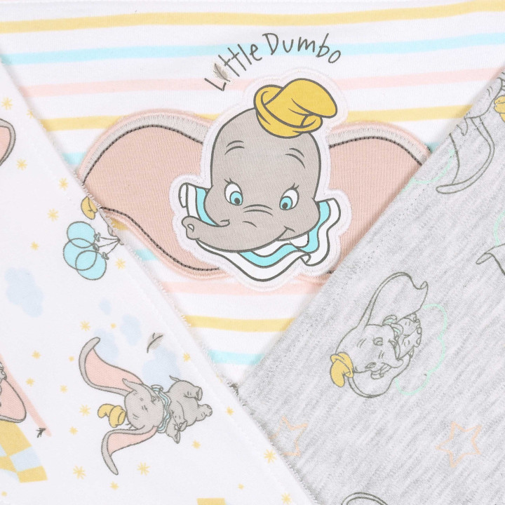 3x Pastelkleurige slabbetje Dumbo DISNEY