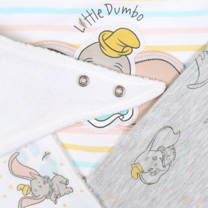 3x Pastelkleurige slabbetje Dumbo DISNEY