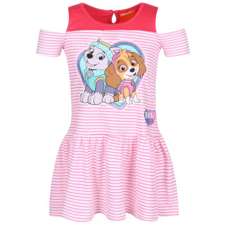Roze-wit gestreepte jurk met uitsparingen op de schouders - Paw Patrol