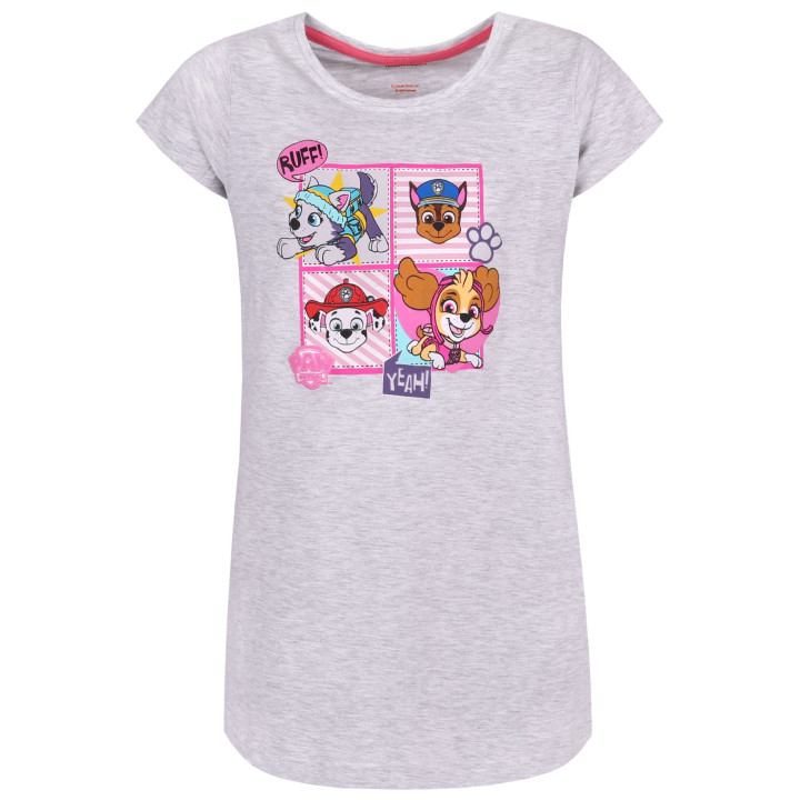 PAW Patrol - Grijs Meisjesnachthemd / Pyjamashirt met Korte Mouwen